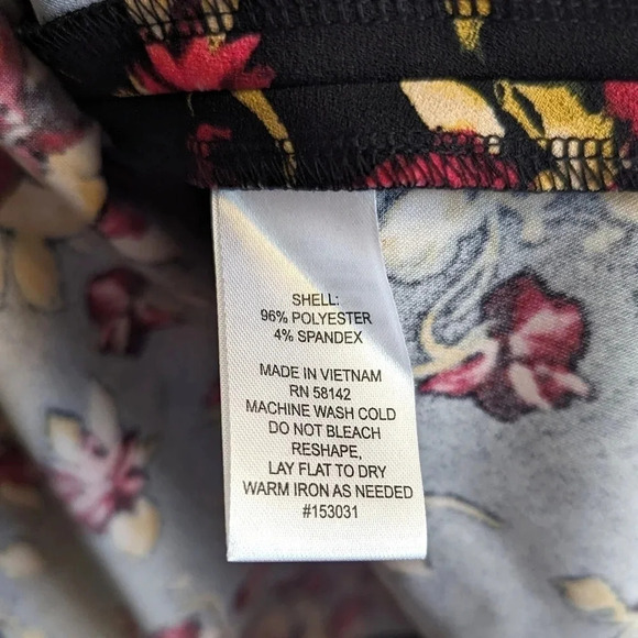 London Times Fit and Flare Black Pink Floral Leaf Print Dress - Picture 5 of 6